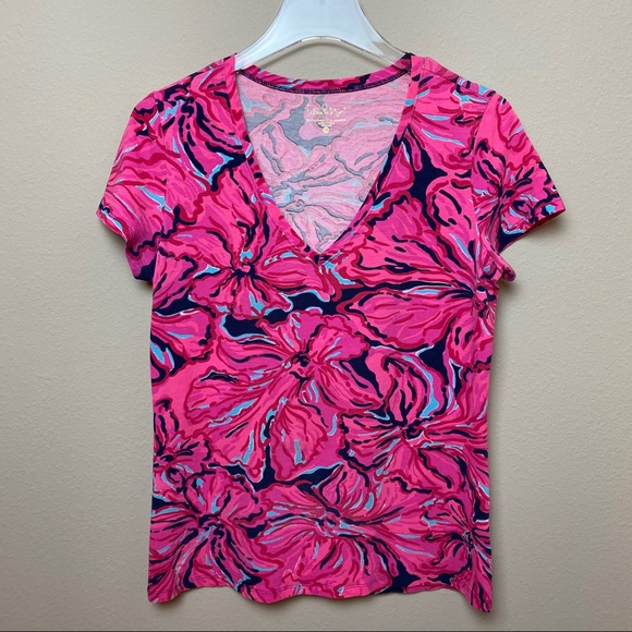 Lilly Pulitzer Tops - Lilly Pulitzer | Michele Top in Bright Navy Flirty